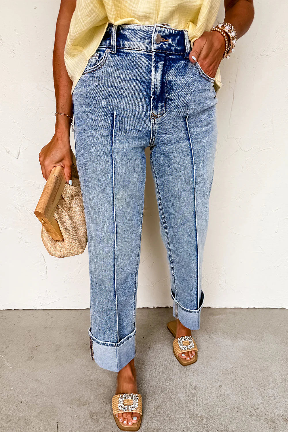 PRE-ORDER Center Seam Cuffed Jeans