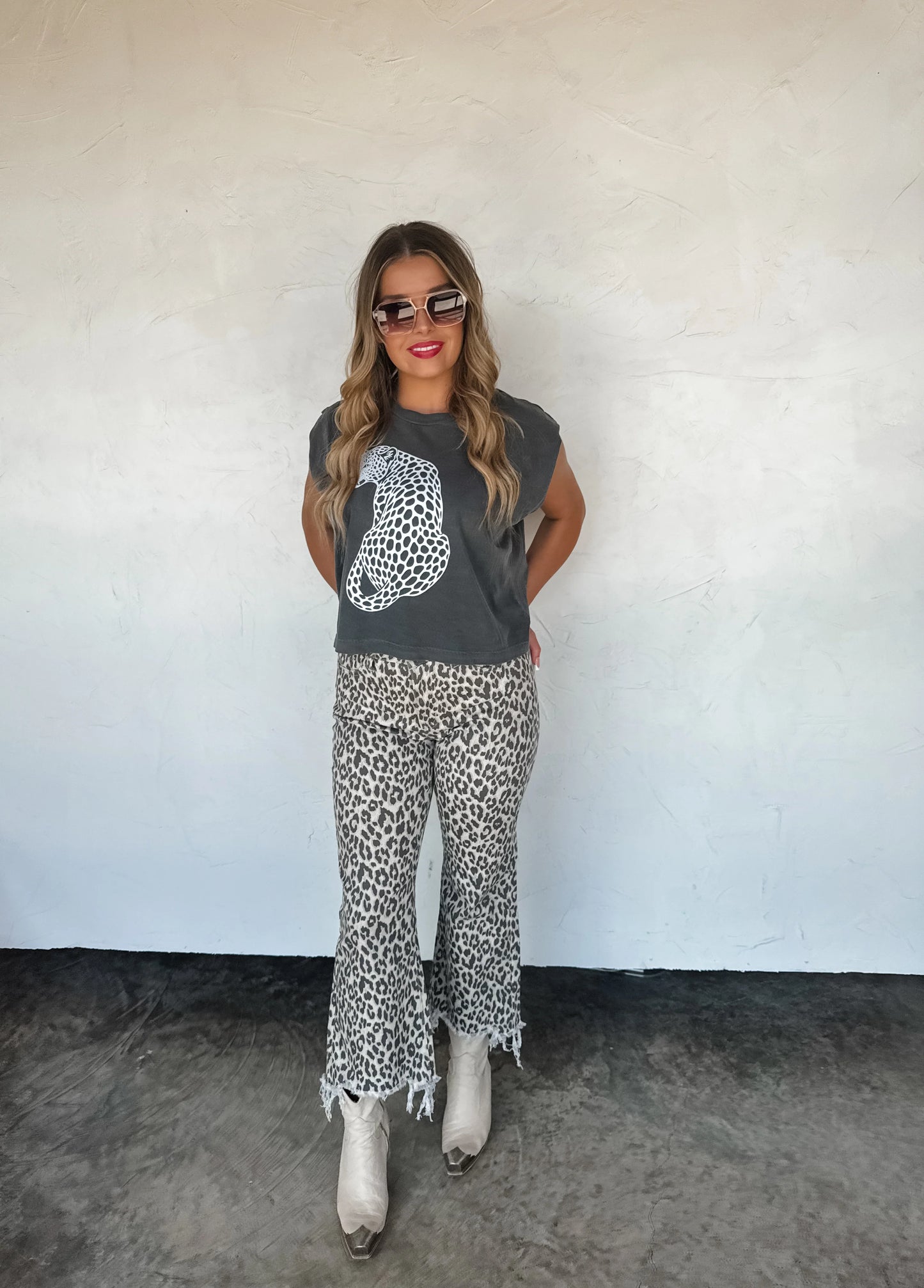 URBAN NON DISTRESSED CHEETAH JEAN