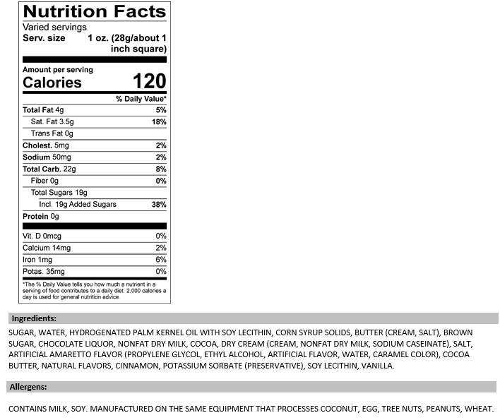Amaretto Chocolate Fudge Bar