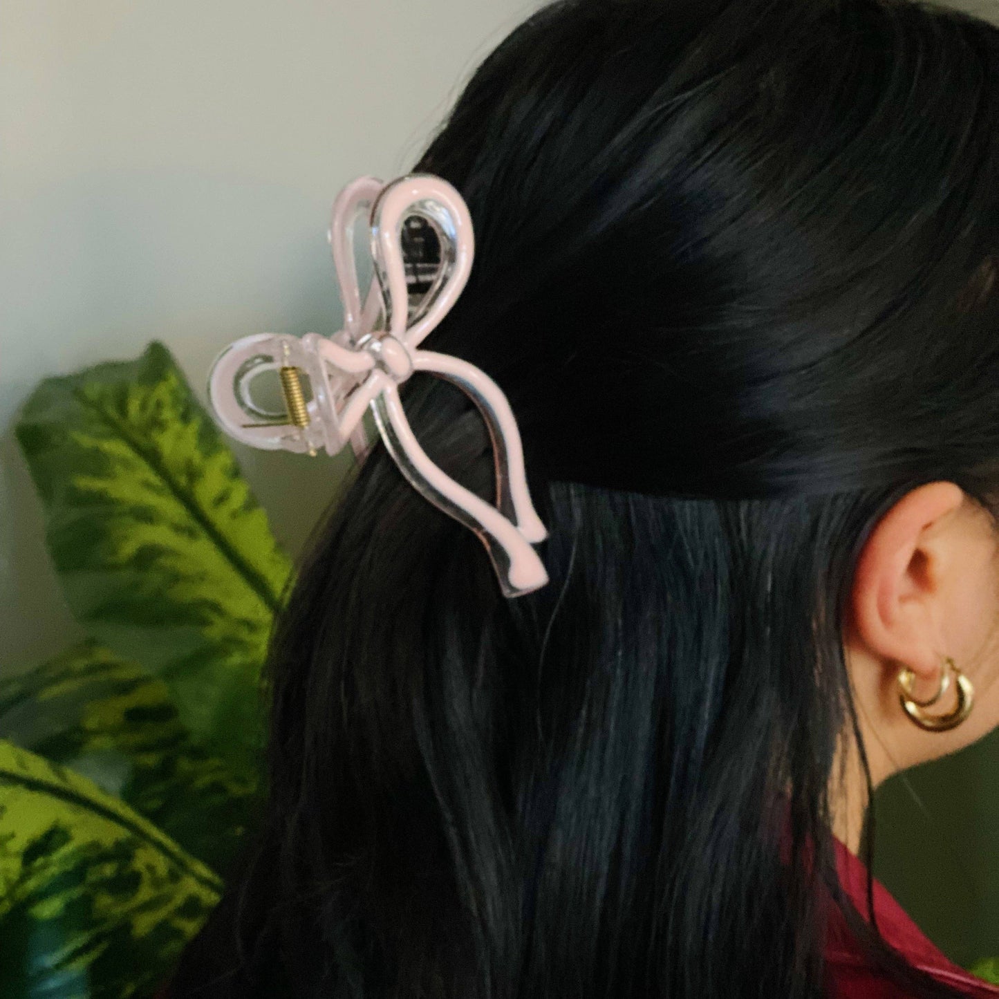Annie Bow Hair Claw Set Of 3: Pink