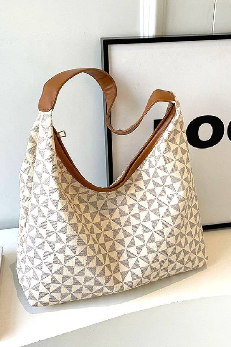 Vegan Leather Boheme Hobo Shoulder Tote Bag: NEUTRAL