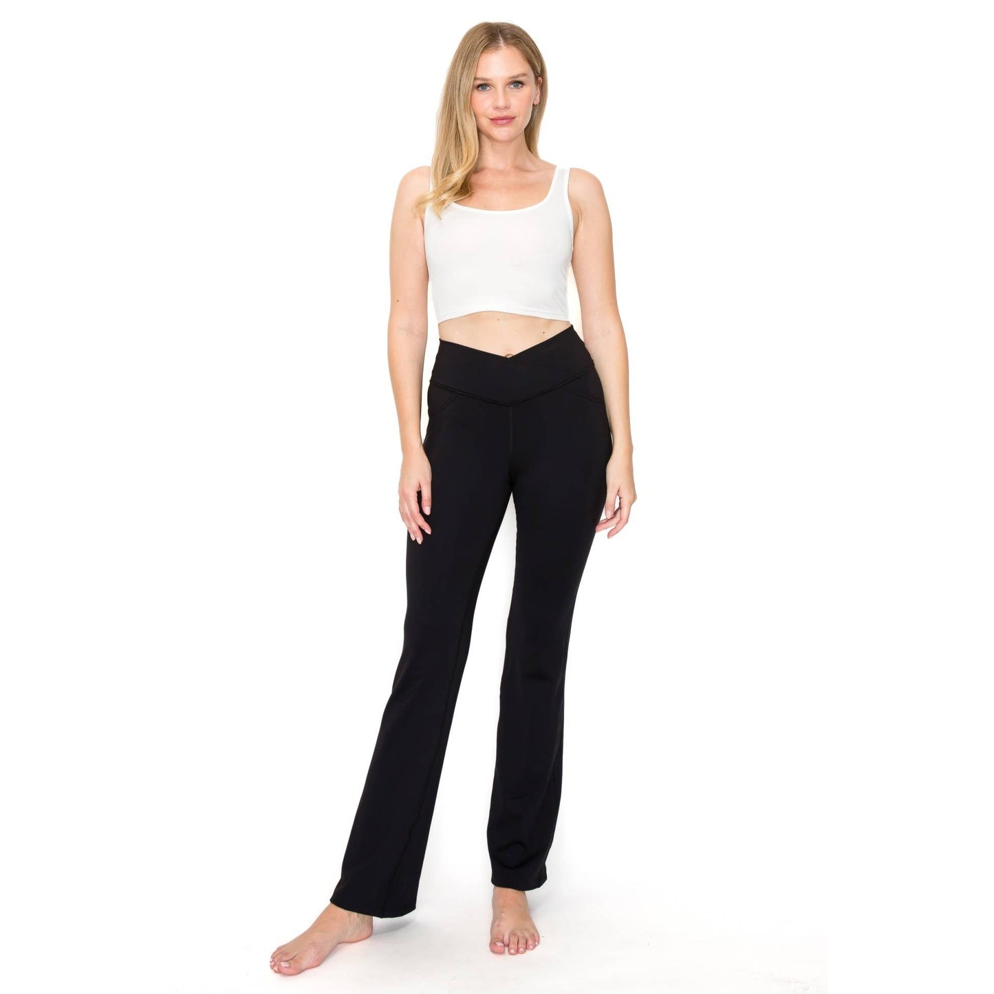 Flared Yoga Pants 31" Inseam: Black