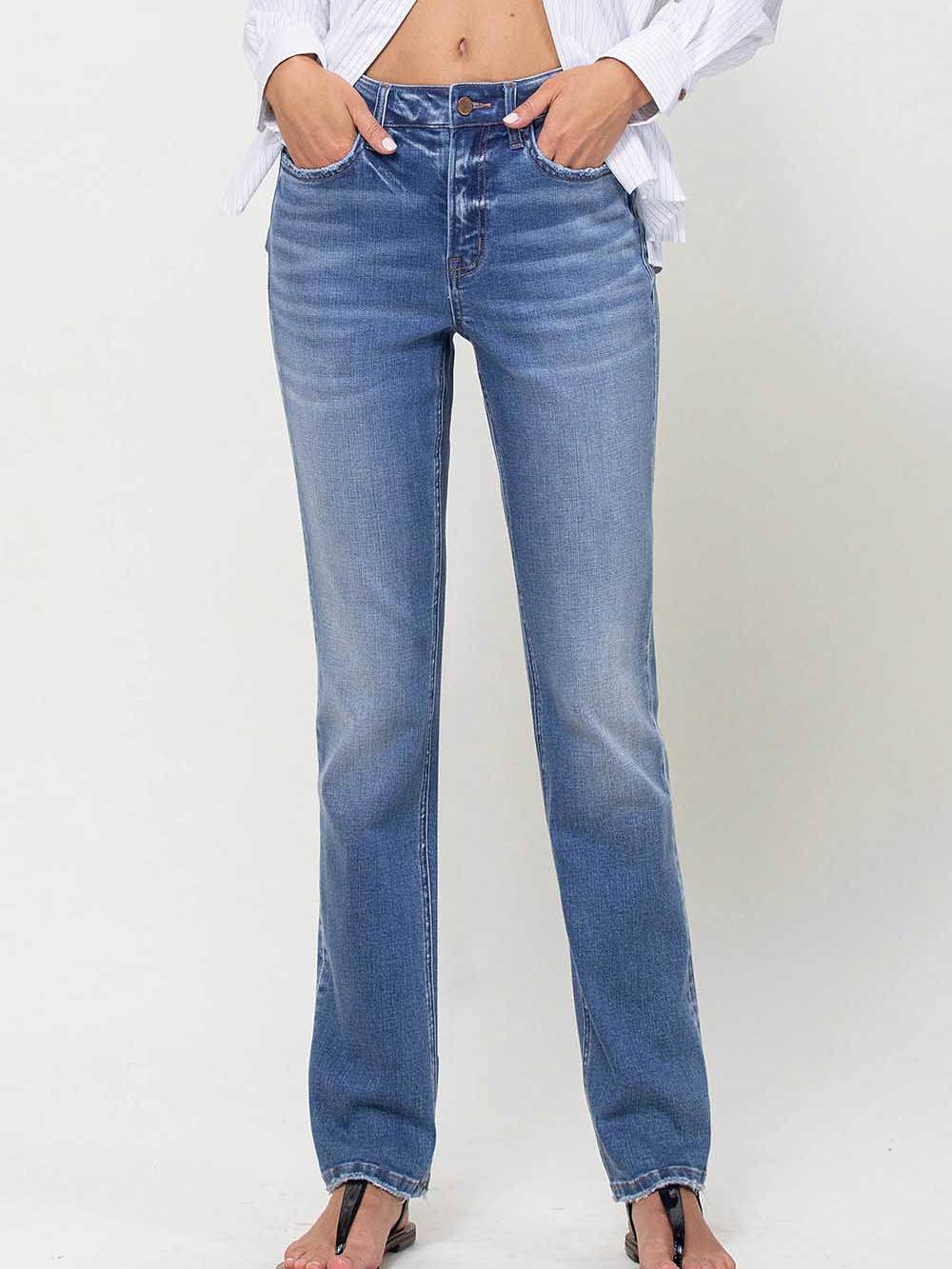 FLYING MONKEY STRETCH HIGH-RISE STRAIGHT LEG JEANS