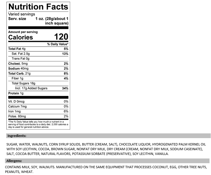 Chocolate Walnut Fudge Bar