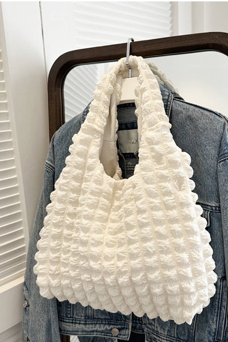 Cloud Puffy Shoulder Tote Bag: IVORY