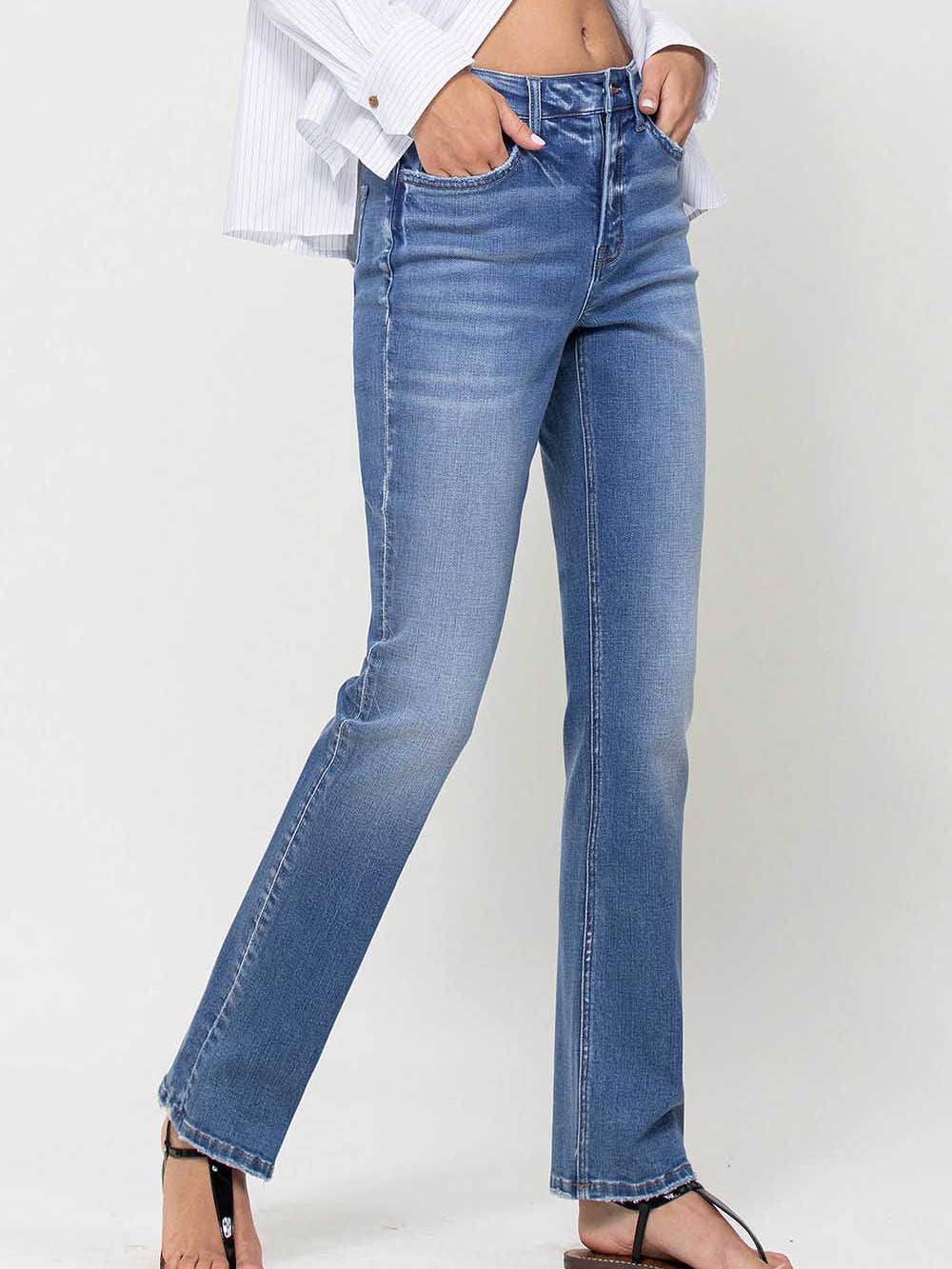 FLYING MONKEY STRETCH HIGH-RISE STRAIGHT LEG JEANS
