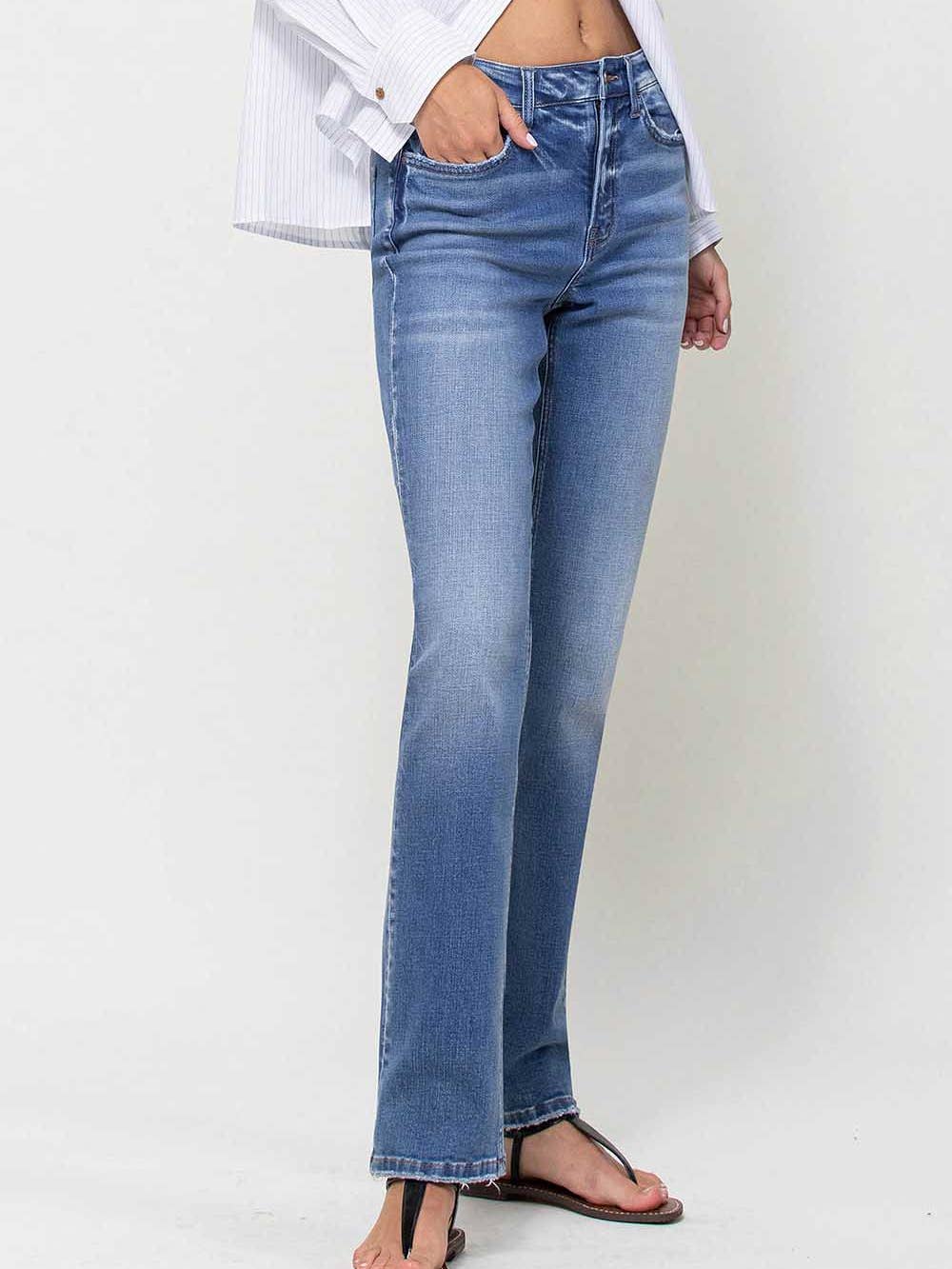 FLYING MONKEY STRETCH HIGH-RISE STRAIGHT LEG JEANS