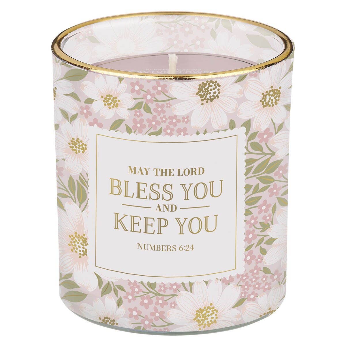 Glass Candle Bless You and Keep You Num. 6:24
