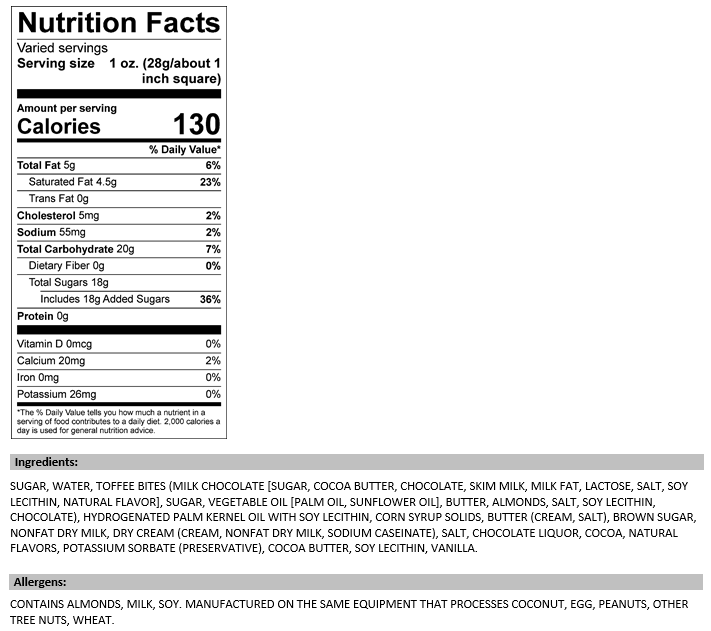 English Toffee Crunch Fudge Bar