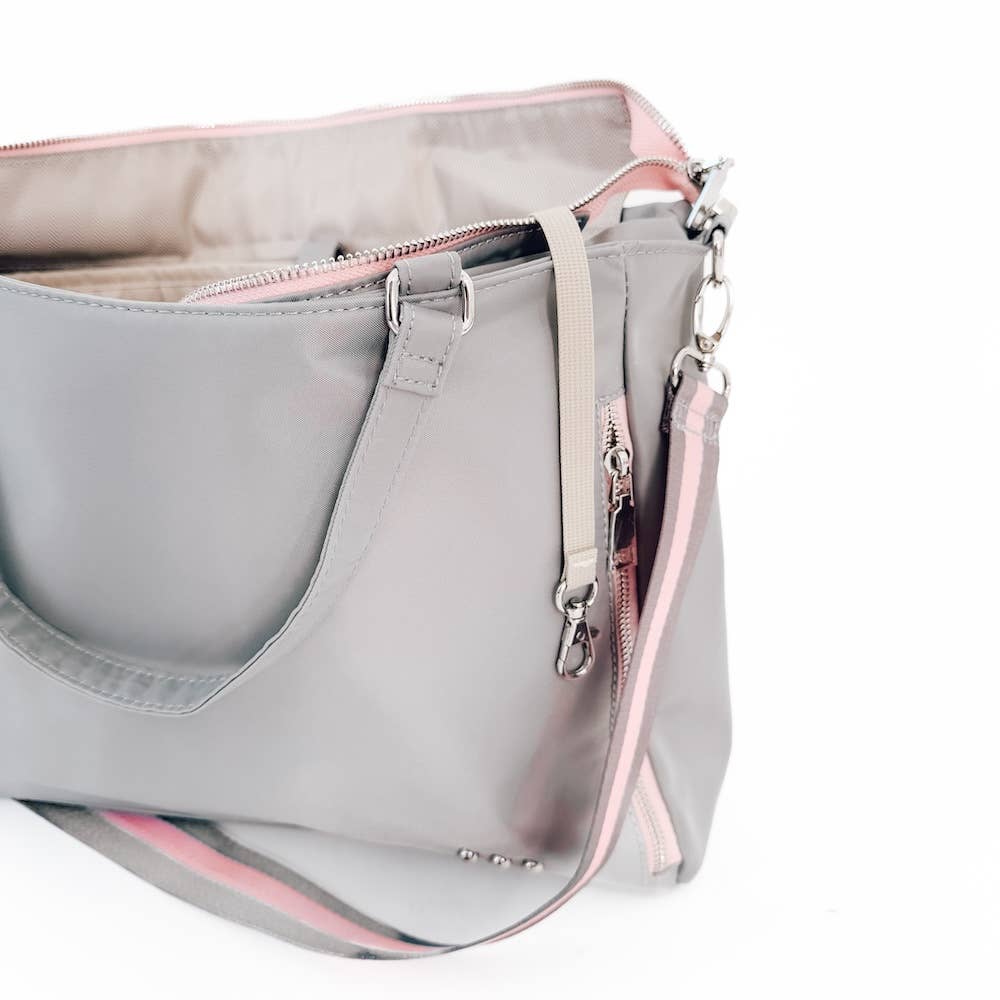 Nina Nylon Tote Bag: Gray