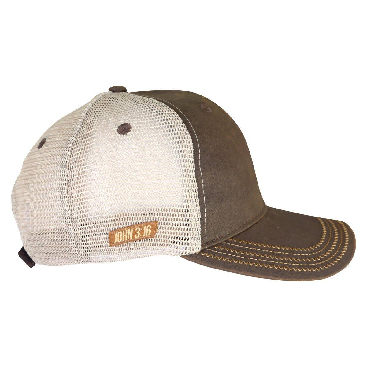 Kerusso Mens Cap Cross Shield: One Size Fits Most / Brown/Cream