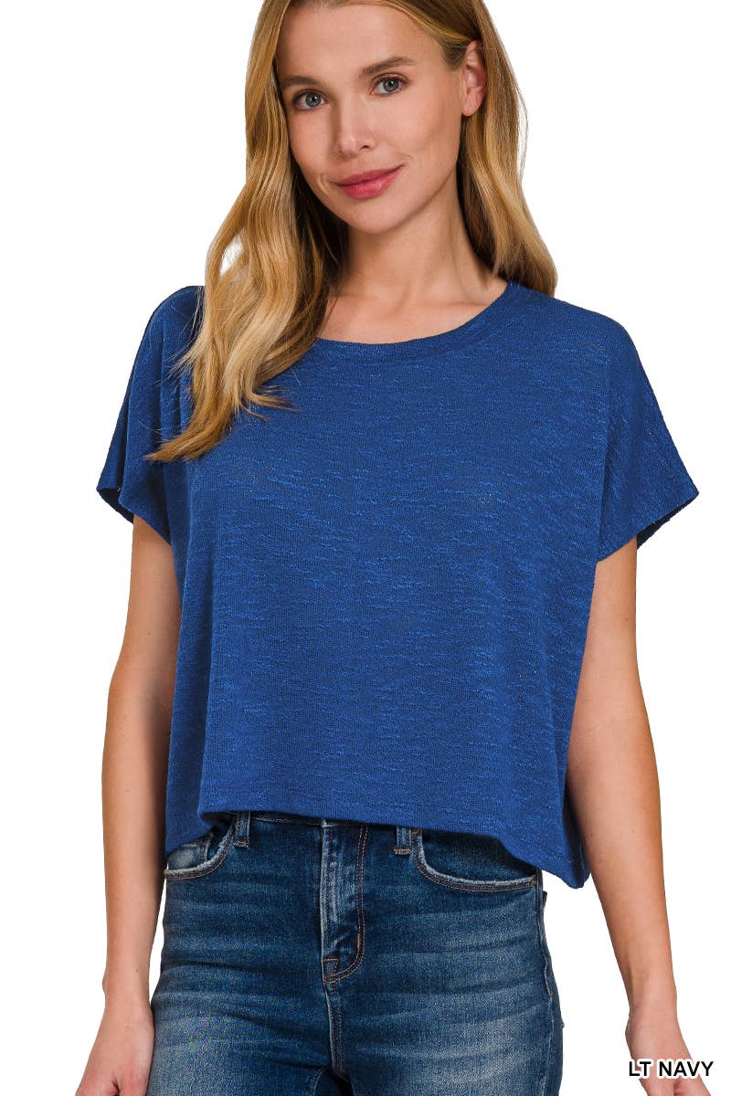Short Sleeve Round Neck Cropped Top