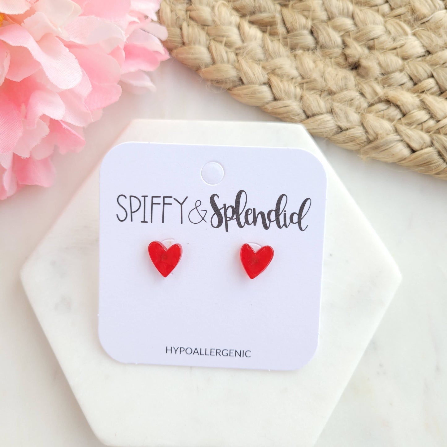 Hand Drawn Hearts - Stud Earrings