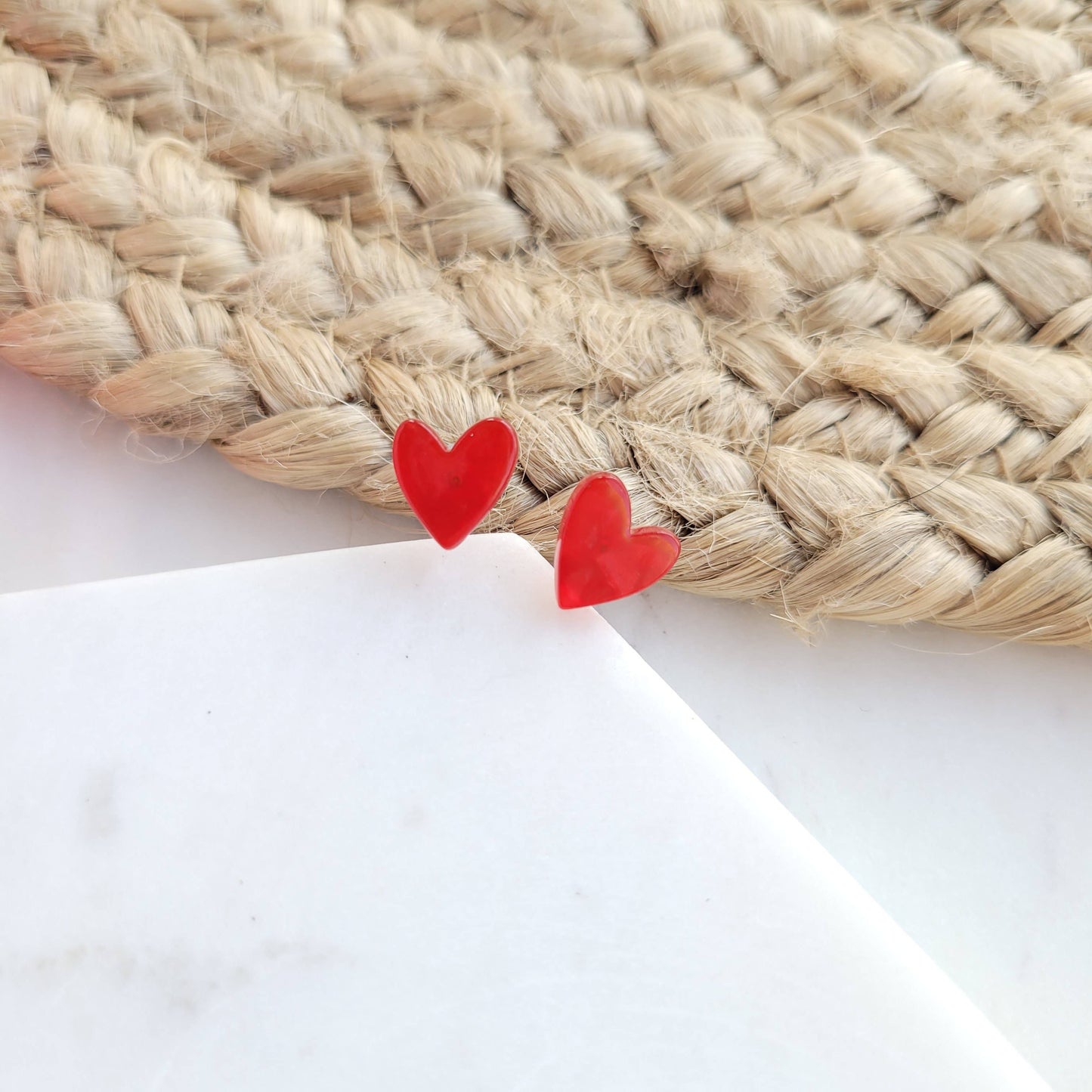 Hand Drawn Hearts - Stud Earrings