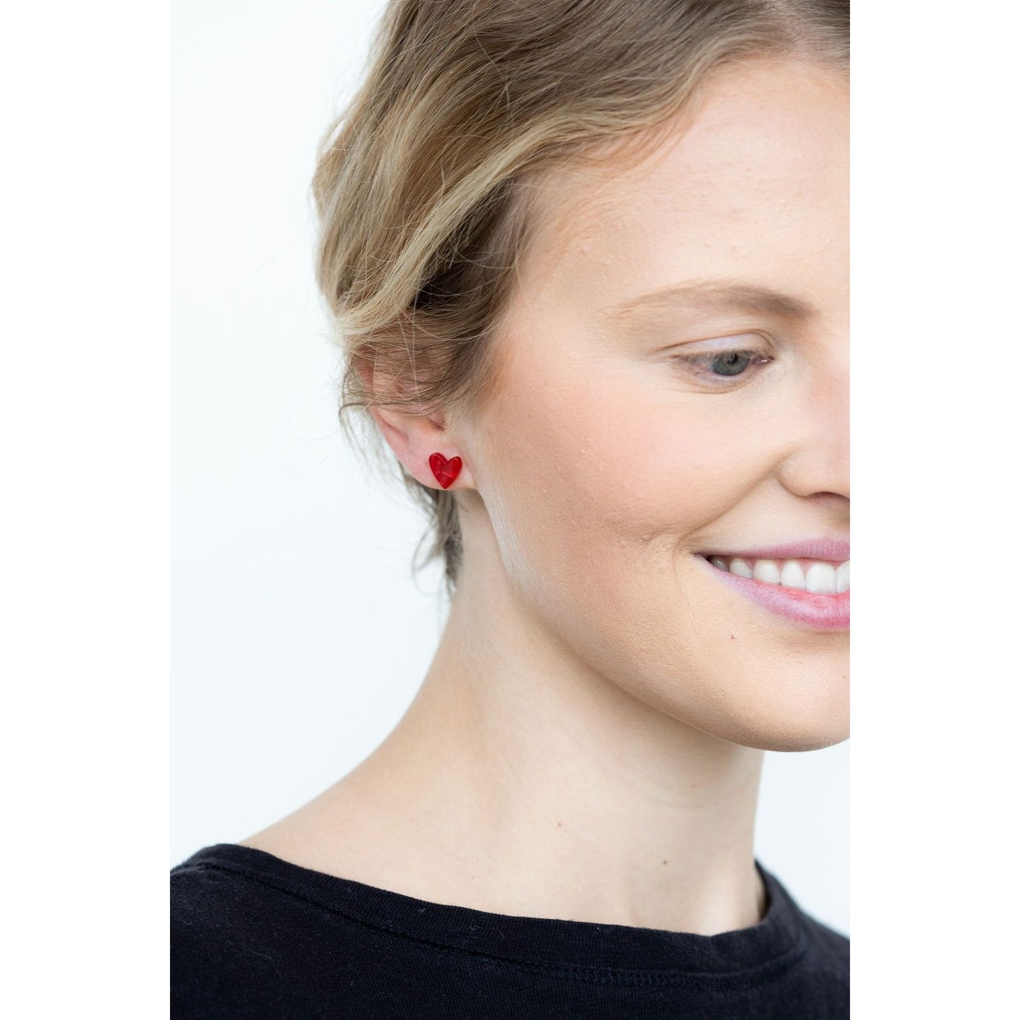 Hand Drawn Hearts - Stud Earrings