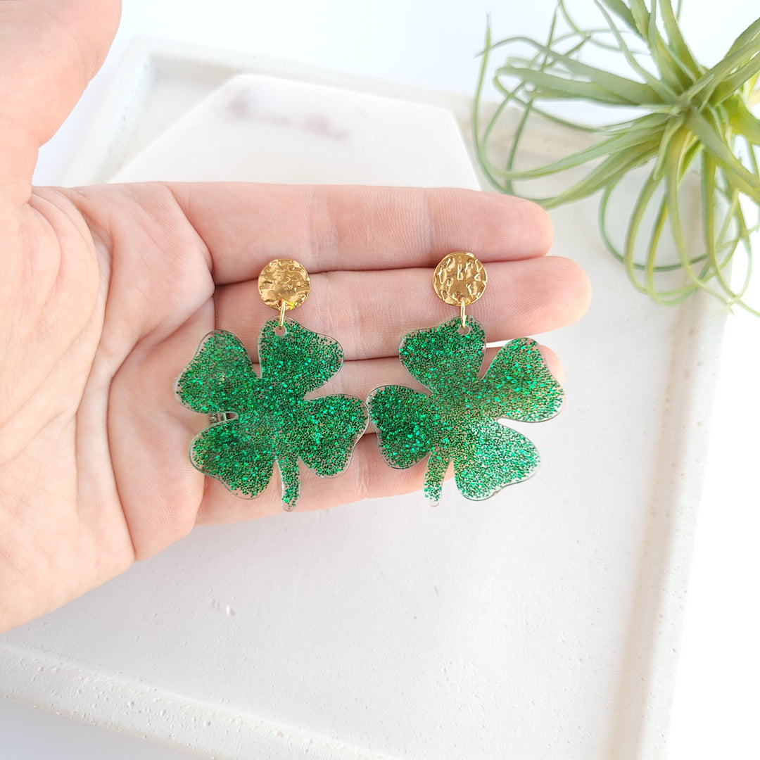 Four Leaf Clover Shamrock Earrings