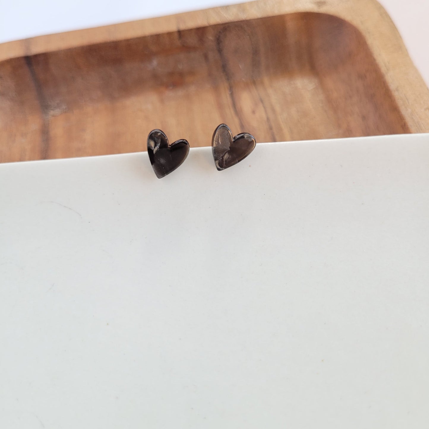 Hand Drawn Hearts - Stud Earrings