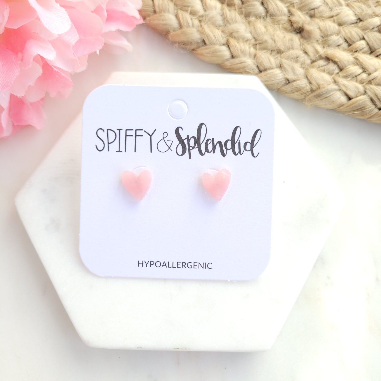 Hand Drawn Hearts - Stud Earrings