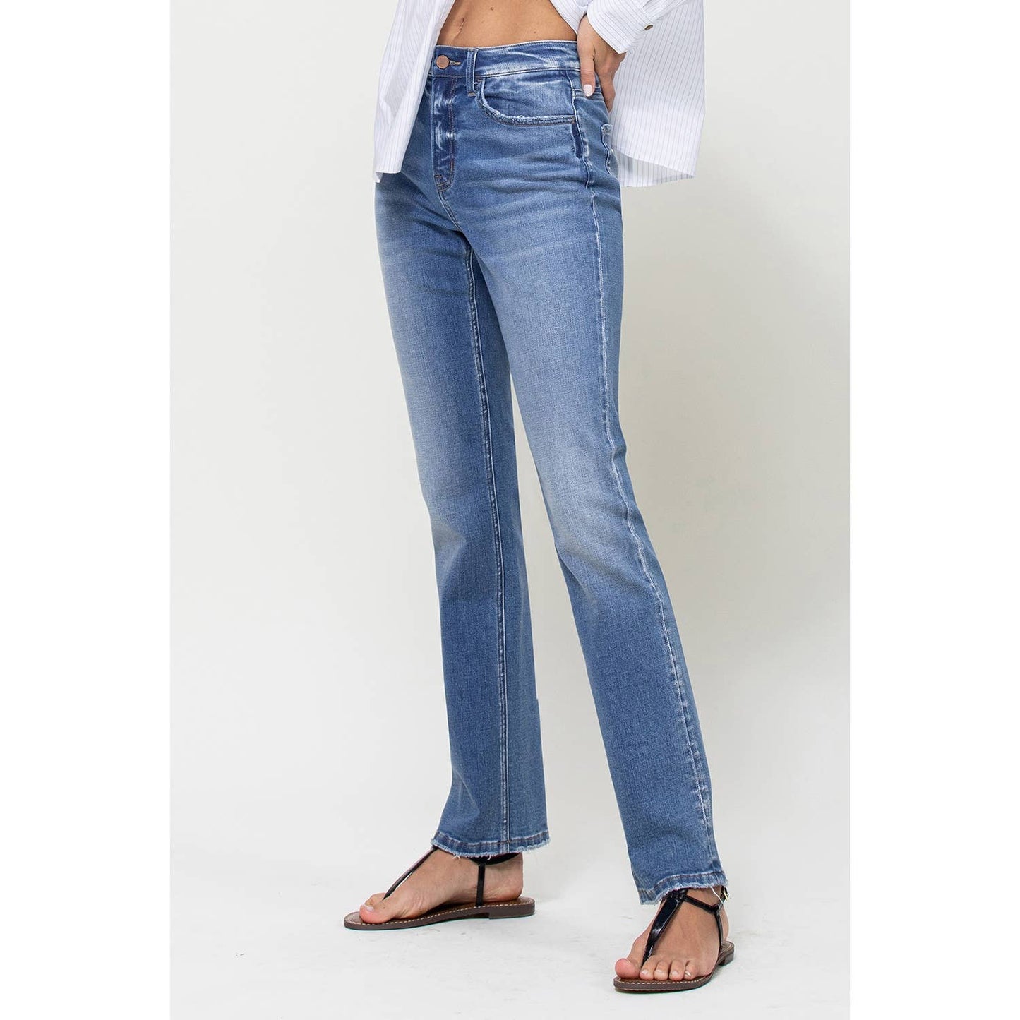 FLYING MONKEY STRETCH HIGH-RISE STRAIGHT LEG JEANS