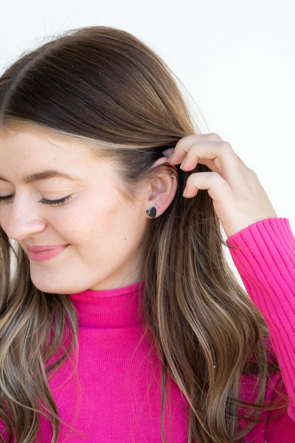 Hand Drawn Hearts - Stud Earrings