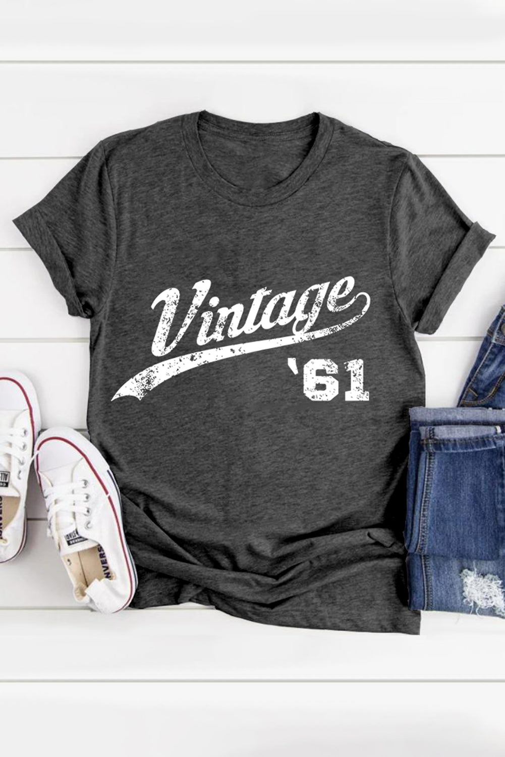 Charcoal Men's Short Sleeve Vintage 61 T-Shirt