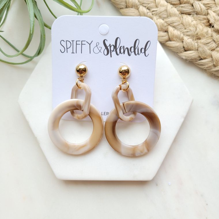 Cora / Resin Earrings with 18k Gold Plated Post Stainless Steel Posts