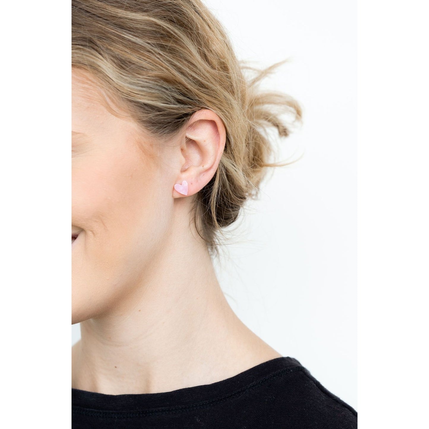 Hand Drawn Hearts - Stud Earrings