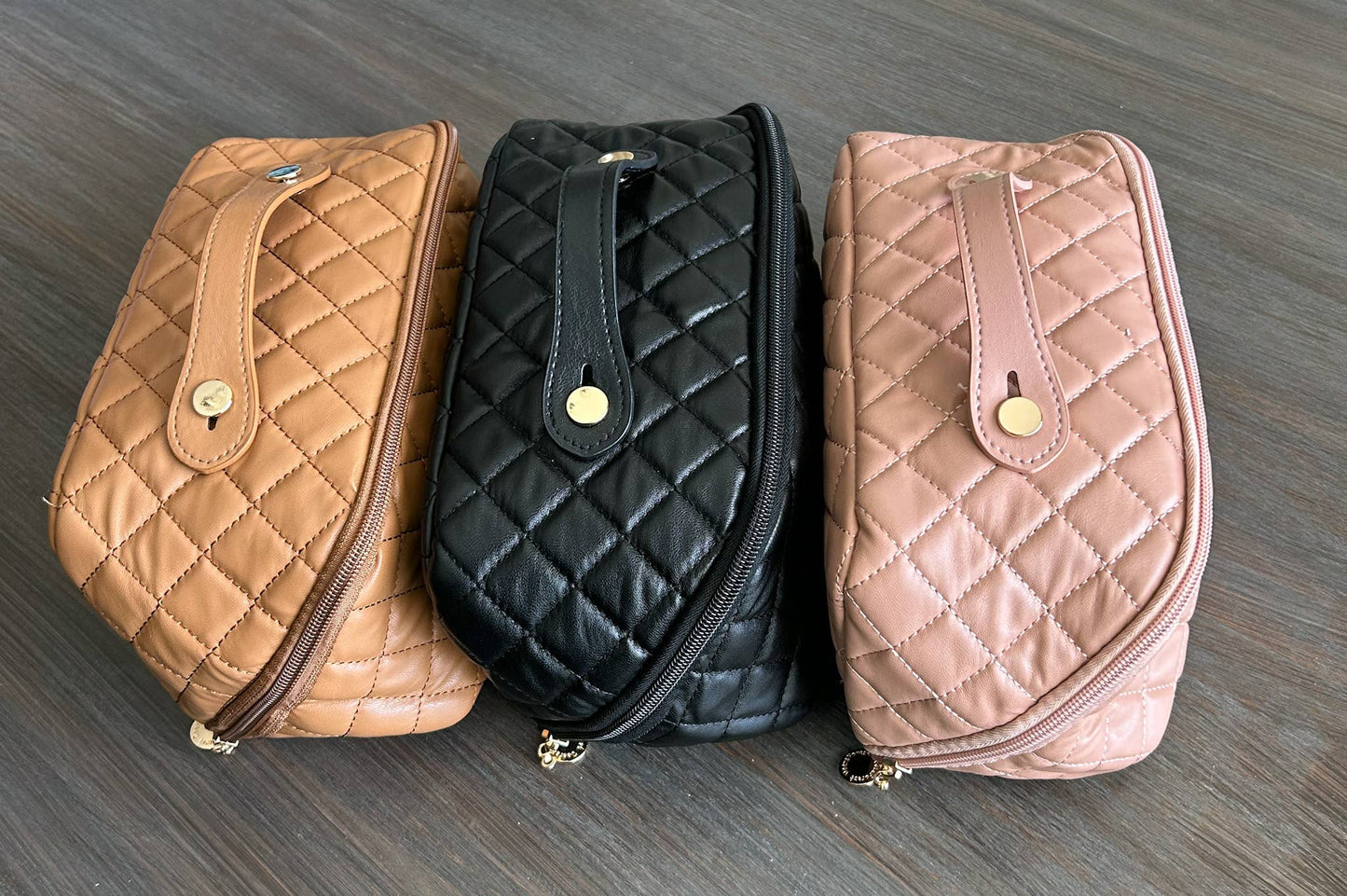 The Everything Makeup Bag Quilted Cosmetic Case