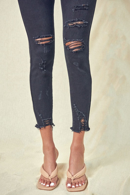 Black Kancan Mid Rise Skinny