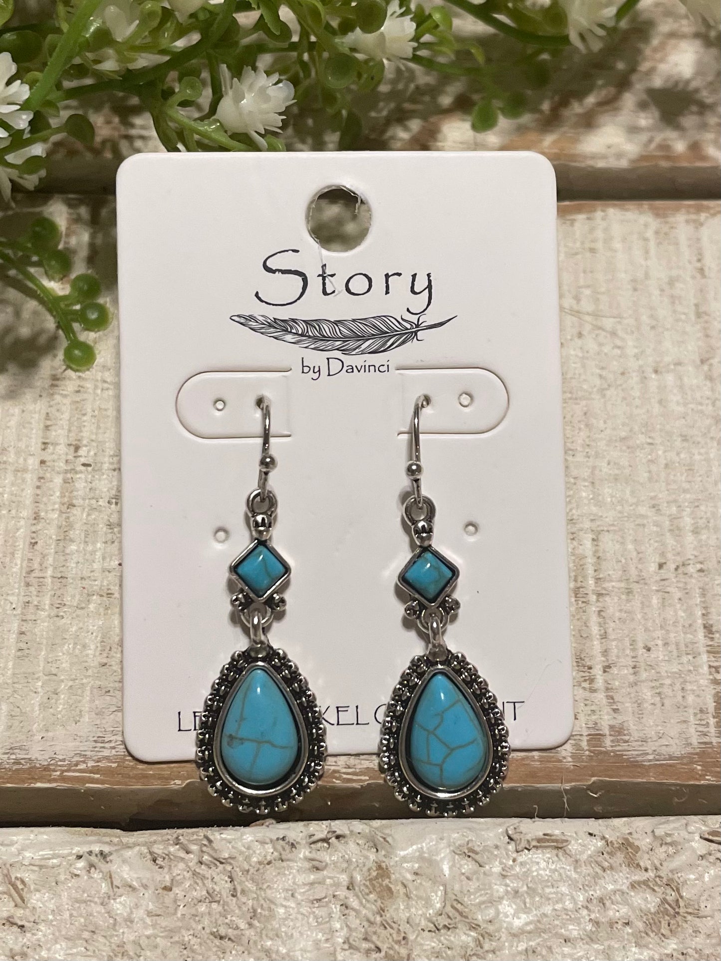 Dainty Turquoise Tear Drop Earrings