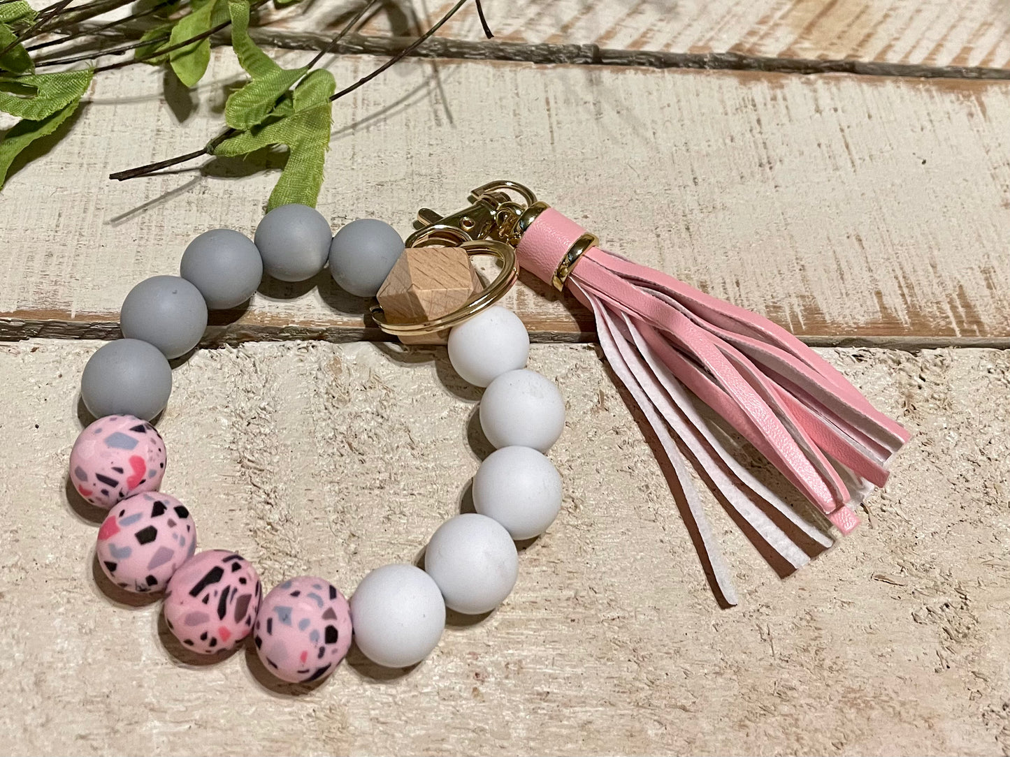 Silicone Bead Keychain Wristlet