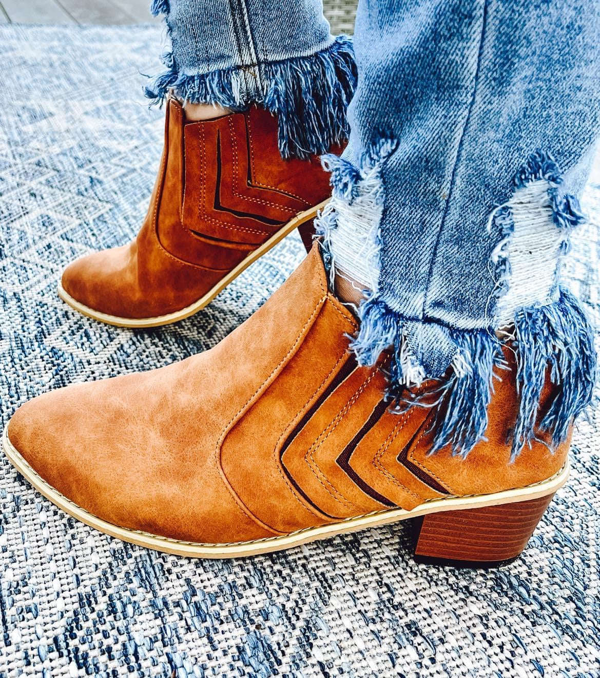 Vegan Leather Slip on Ankle Bootie