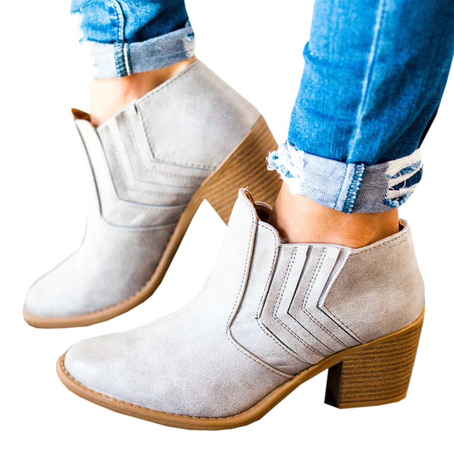 Vegan Leather Slip on Ankle Bootie