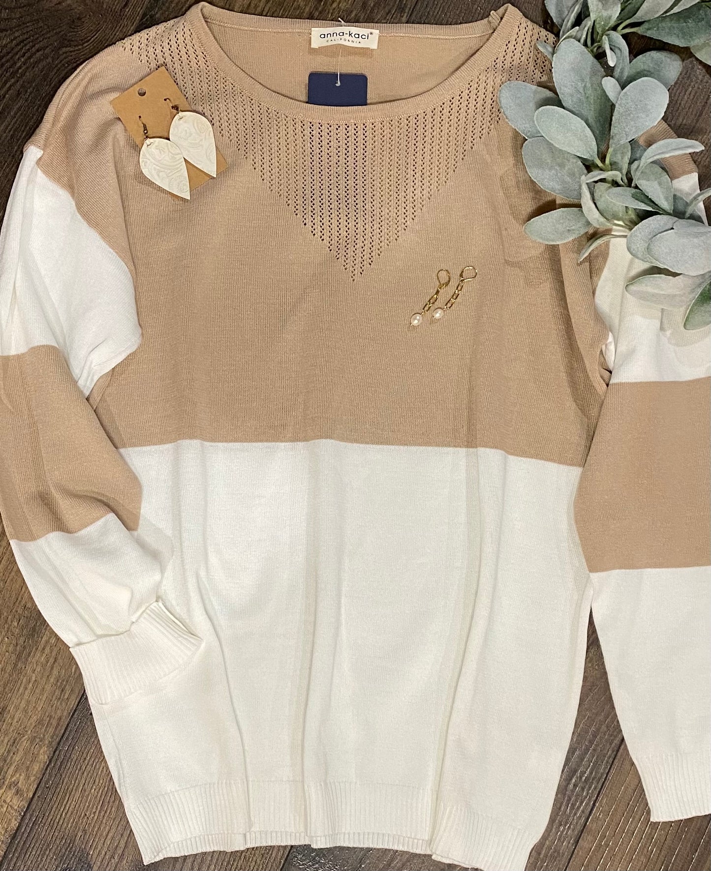 Asymmetrical Net Detail Sweater