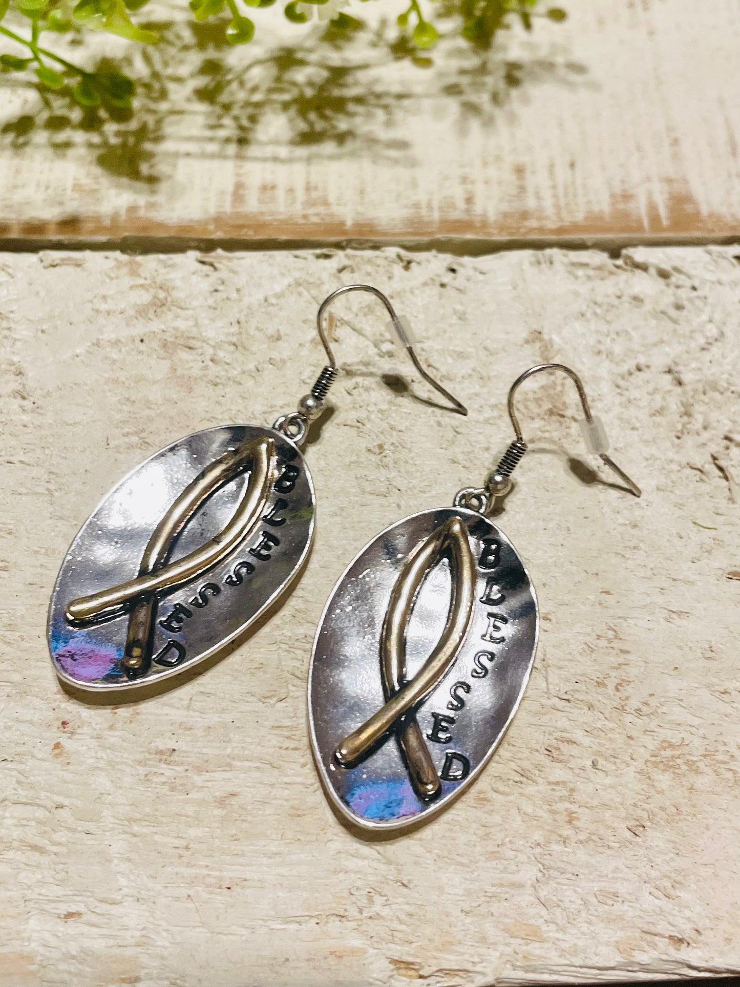 Mixed Metal Blessed Earrings