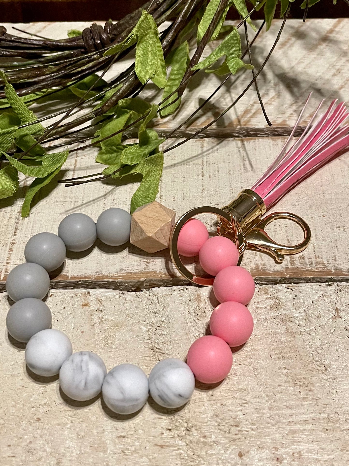 Silicone Bead Keychain Wristlet