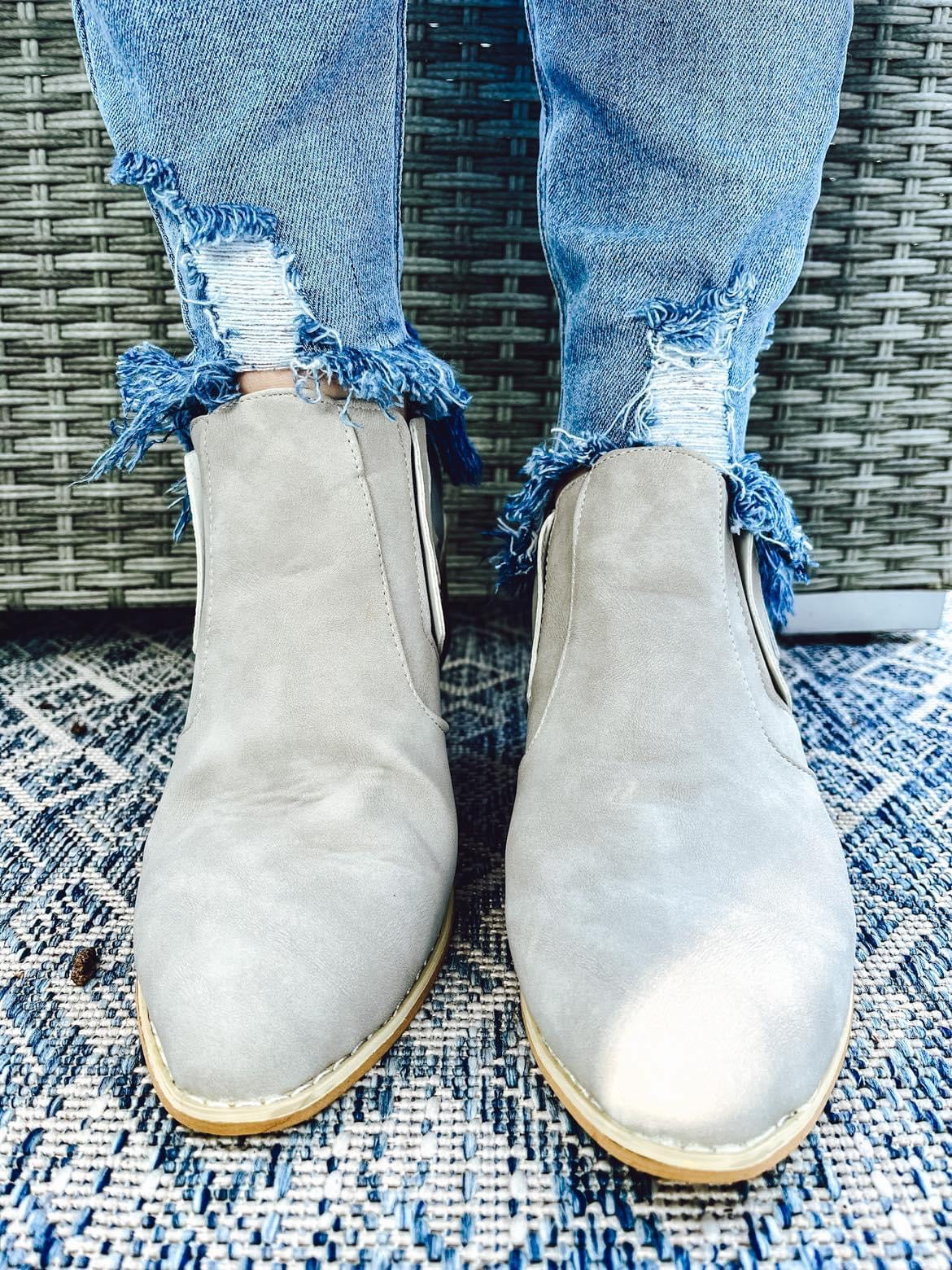 Vegan Leather Slip on Ankle Bootie