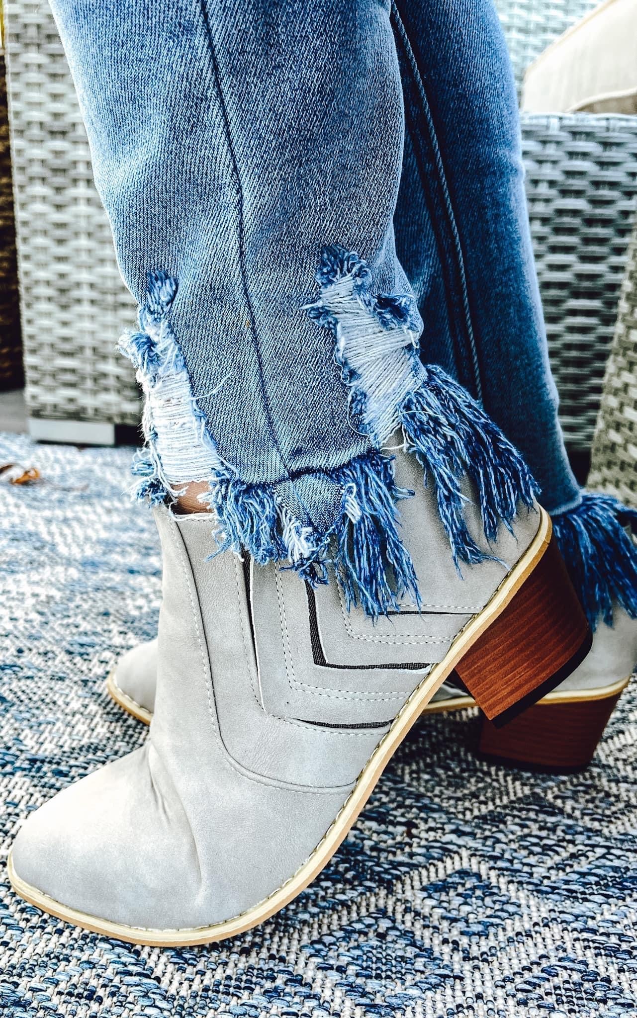 Vegan Leather Slip on Ankle Bootie