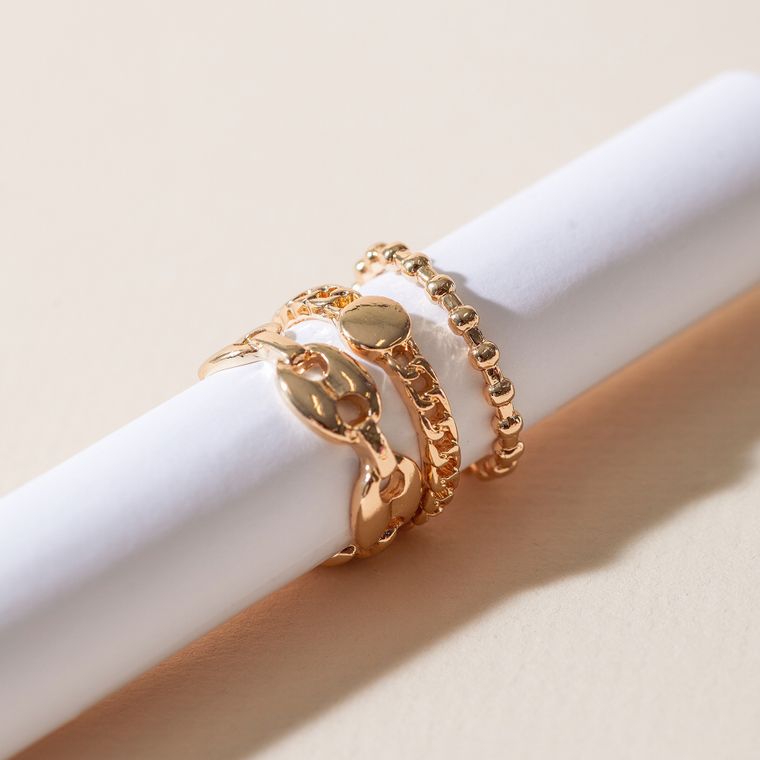 Avenue Zoe - Set of 3 Chain Link Metal Rings