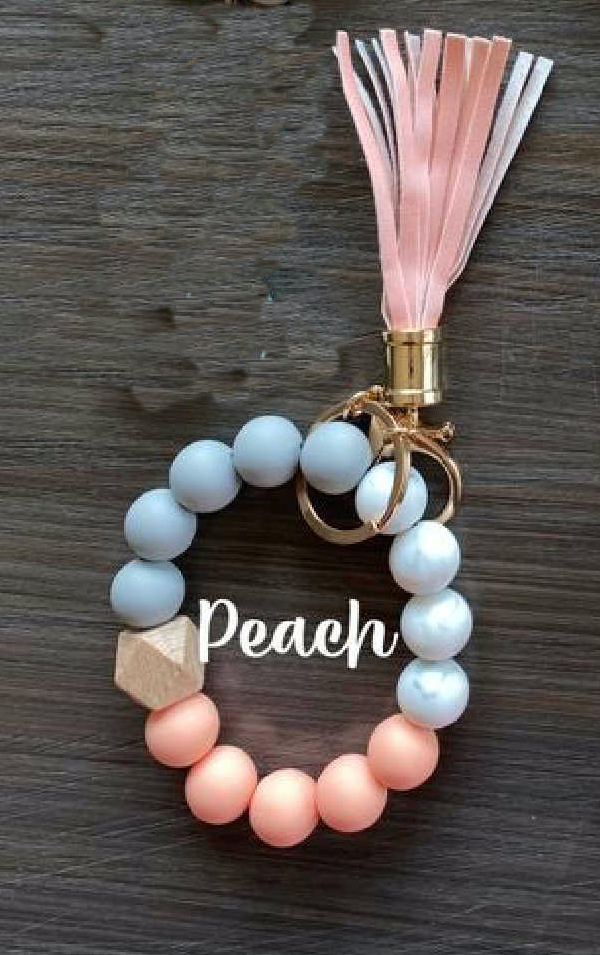 Silicone Bead Keychain Wristlet
