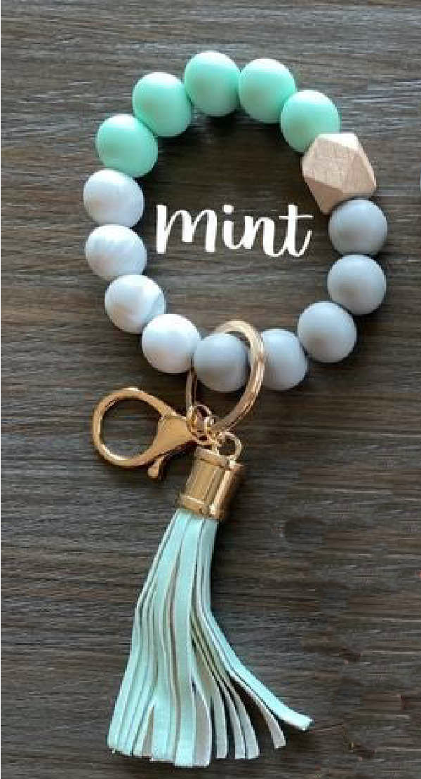 Silicone Bead Keychain Wristlet
