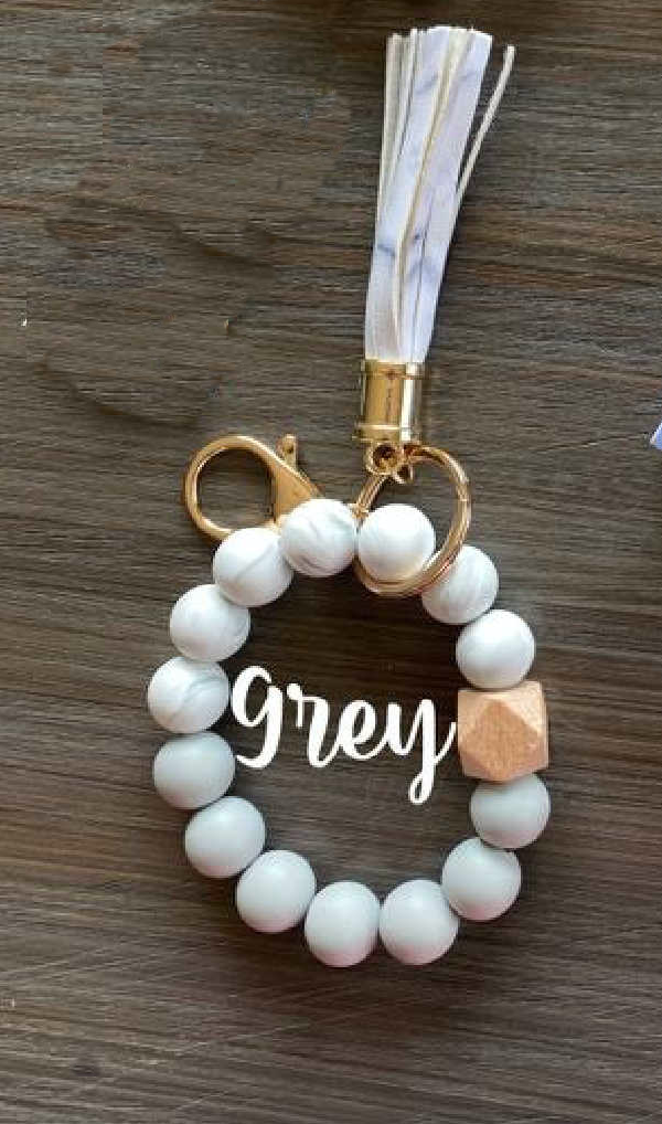 Silicone Bead Keychain Wristlet