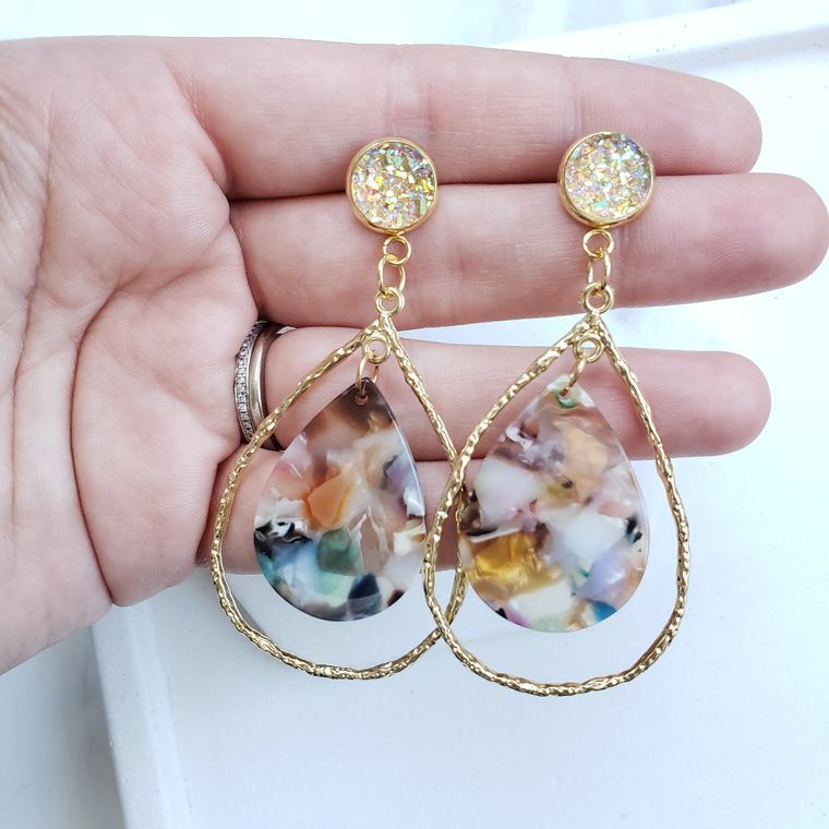 Savannah - Multicolor/Druzy + Stainless Steel + Acrylic