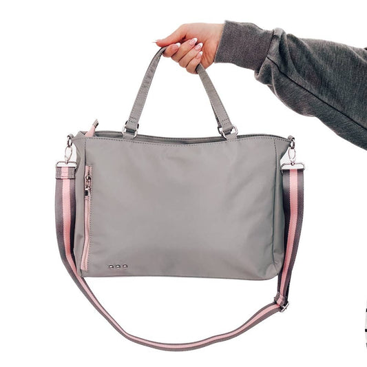 Nina Nylon Tote Bag: Gray