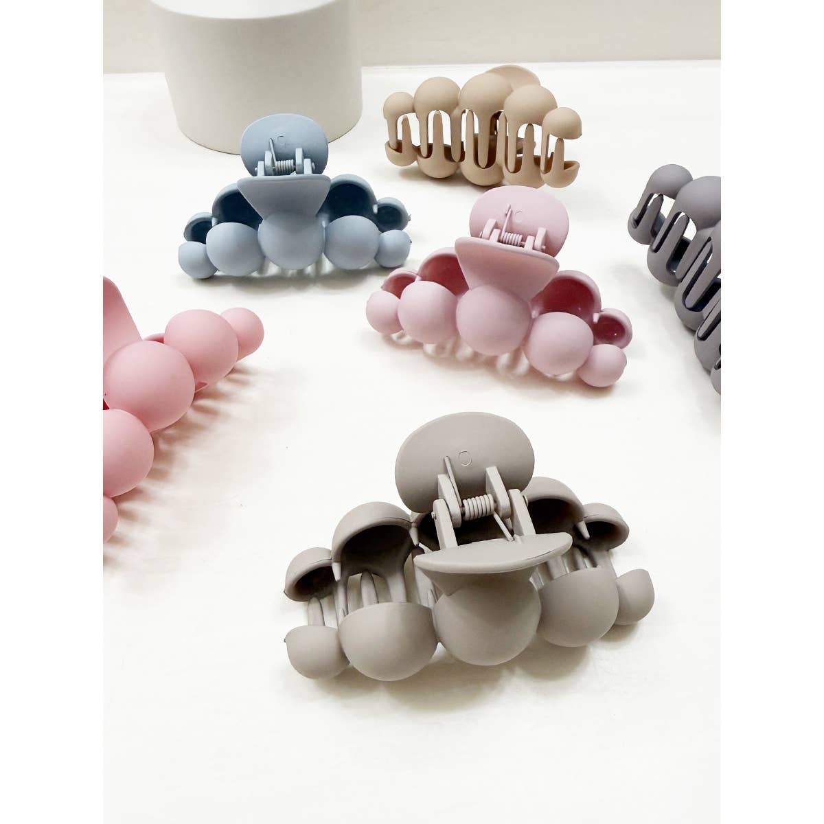 Powdery Soft Matt Bubble Pearl Hair Claw Clips