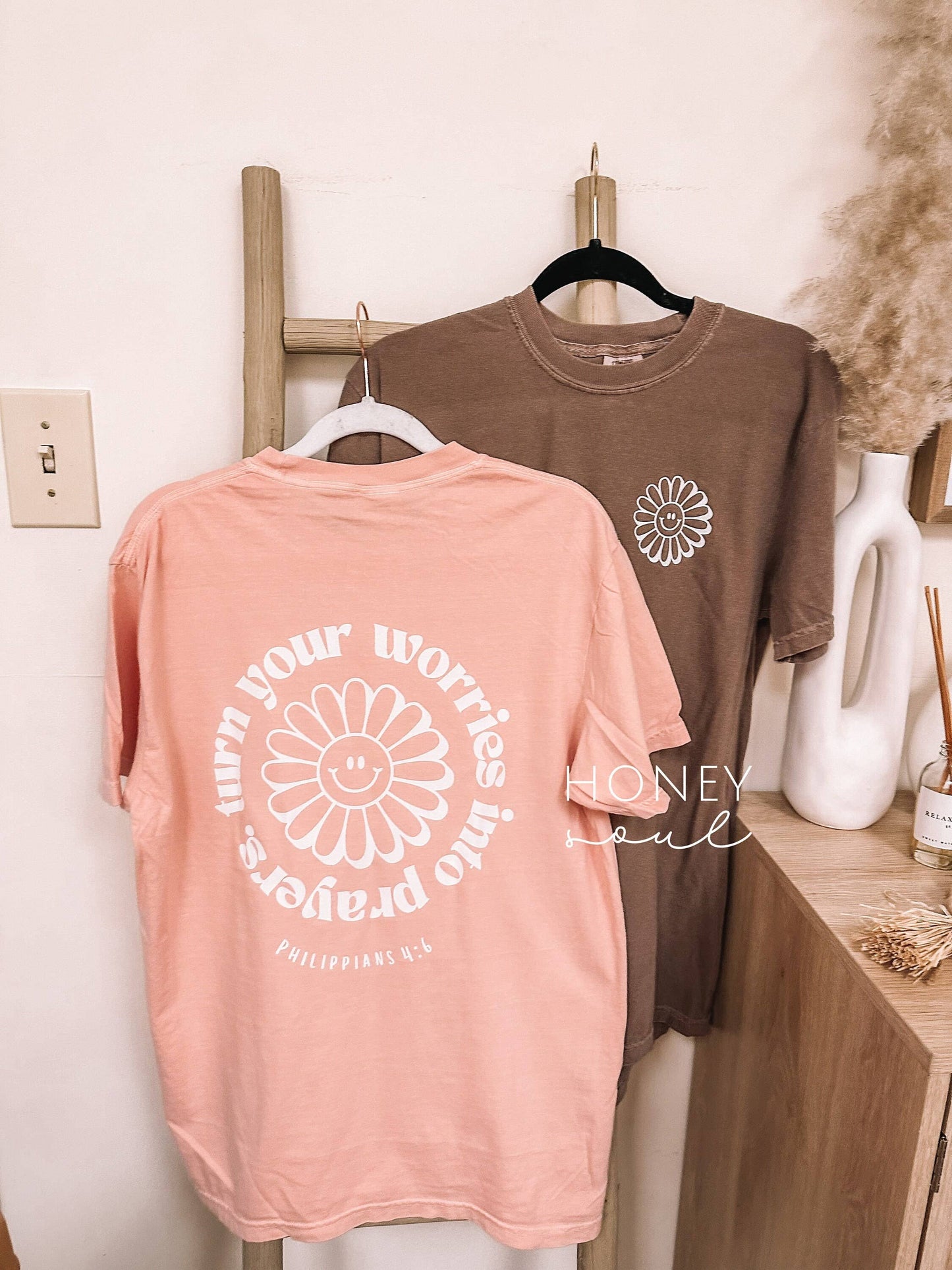 Turn Your Worries Into Prayers Graphic Tee: Espresso