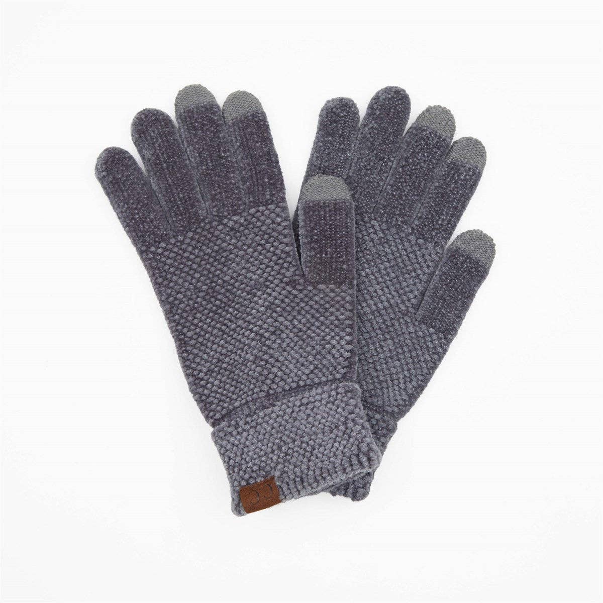 CC Chenille Touchscreen Glove -Light Melange Grey