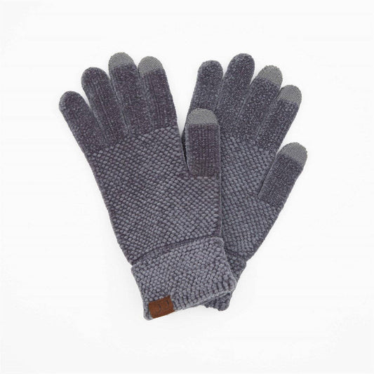 CC Chenille Touchscreen Glove -Light Melange Grey