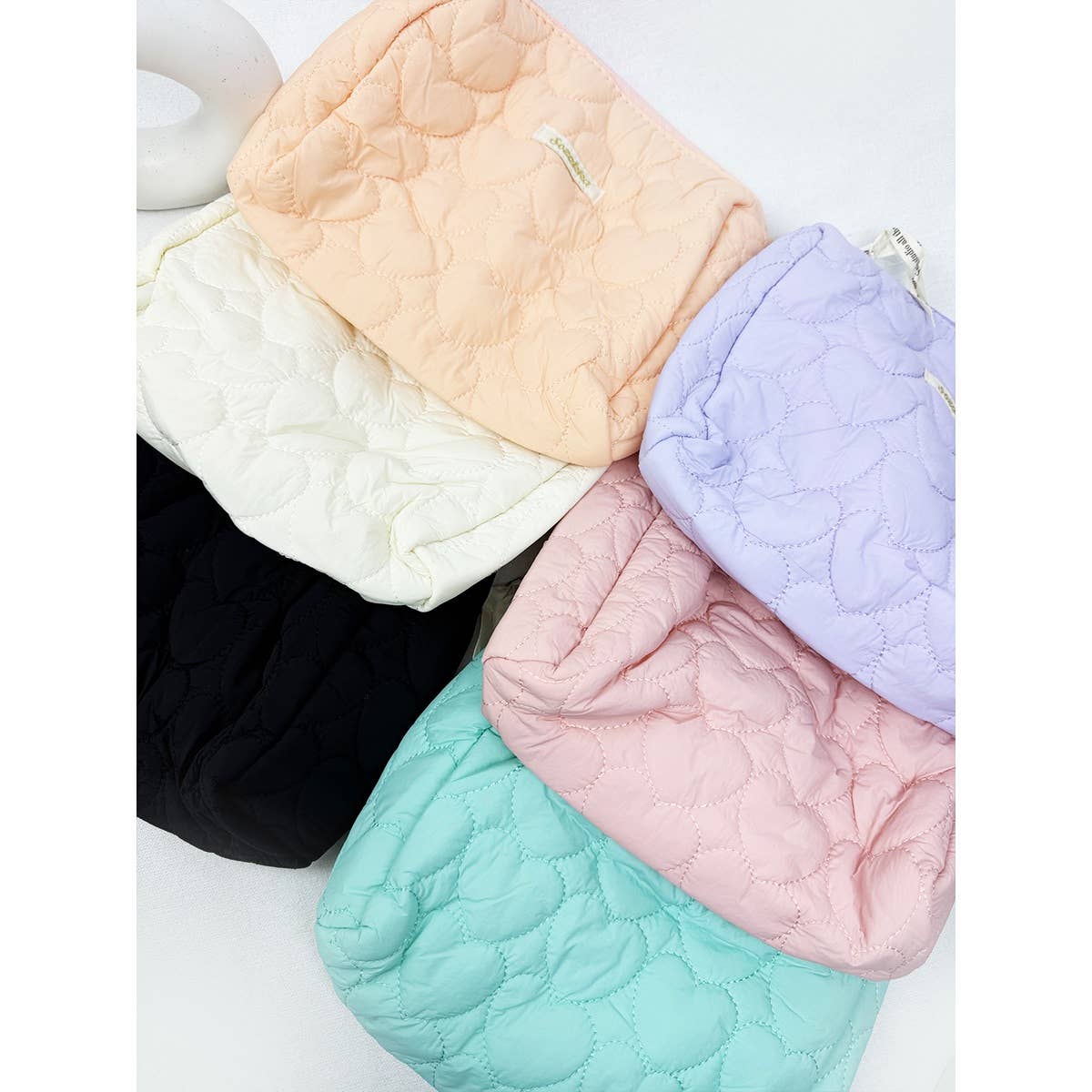 Large Heart Embossed Cosmetic Pouc