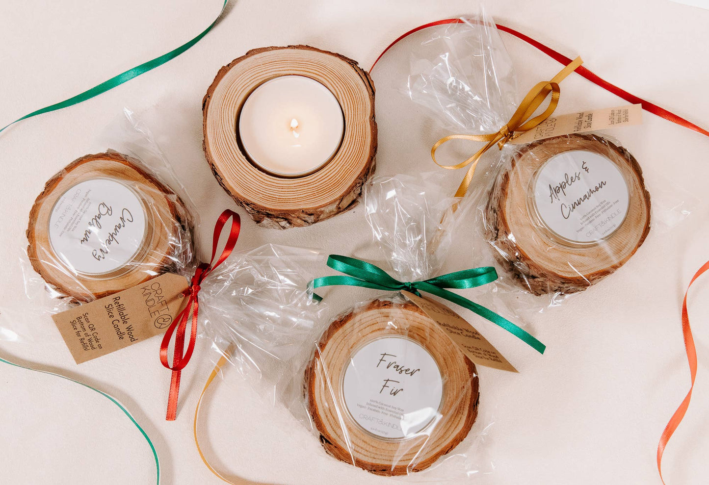 Holiday Gift Wrapped Candles - Christmas Stocking Stuffers